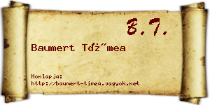 Baumert Tímea névjegykártya